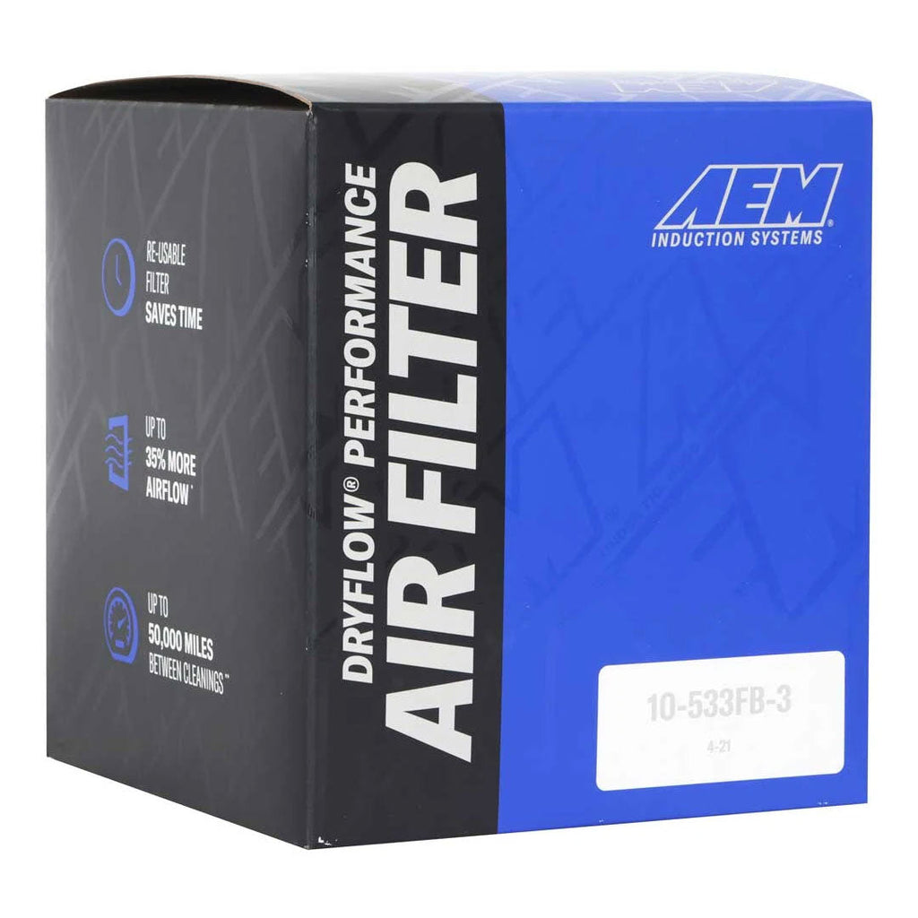AEM 2.75in Flange 6in x 4.5in Base 6in x 3.8125in Top 5in Height DryFlow Air Filter-dsg-performance-canada