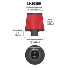 Load image into Gallery viewer, AEM 3 inch Short Neck 5 inch Element Filter Replacement-dsg-performance-canada