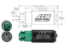 Load image into Gallery viewer, AEM 340LPH 65mm Fuel Pump Kit w/ Mounting Hooks - Ethanol Compatible-dsg-performance-canada