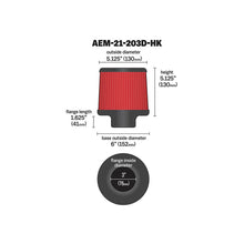 Load image into Gallery viewer, AEM DryFlow Air Filter Kit 3in. x 5in. - 7/16in. Hole (SPECIAL ORDER)-dsg-performance-canada