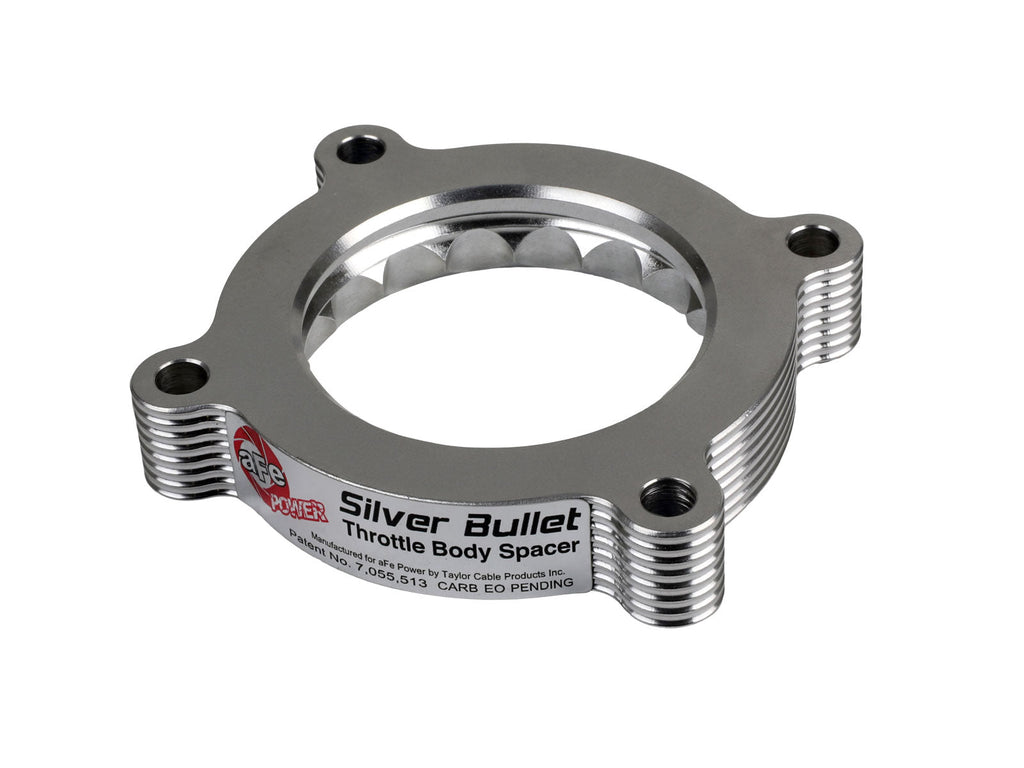 aFe 11-14 Ford Mustang/ 11-14 Ford F-150 V6 3.7L Silver Bullet Throttle Body Spacer - Silver-dsg-performance-canada