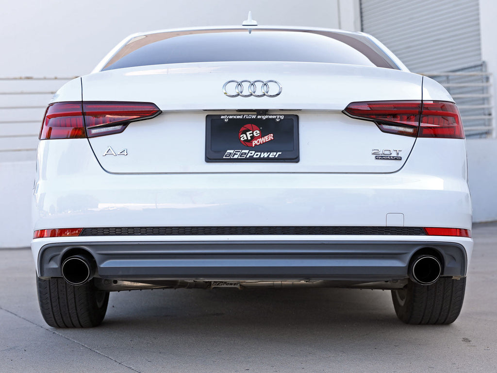aFe 17-19 Audi A4 (L4-2.0L) MACH Force-Xp Stainless Steel Axle-Back Exhaust System - Black Tip-dsg-performance-canada