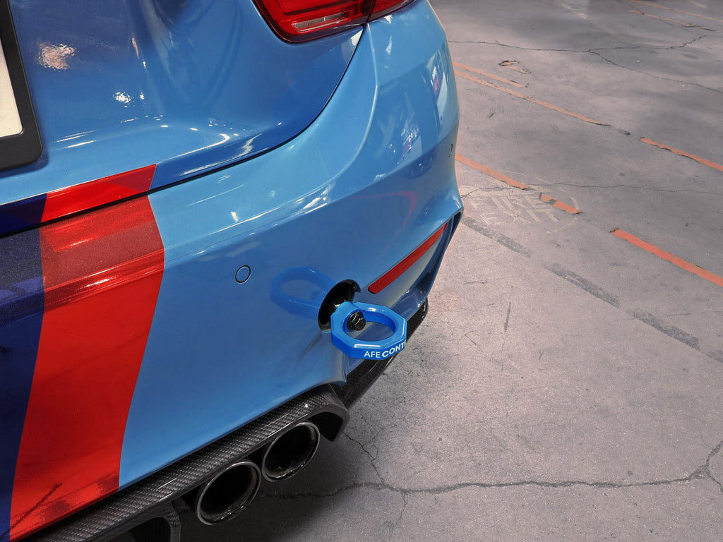 aFe Control Rear Tow Hook Blue BMW F-Chassis 2/3/4/M-dsg-performance-canada