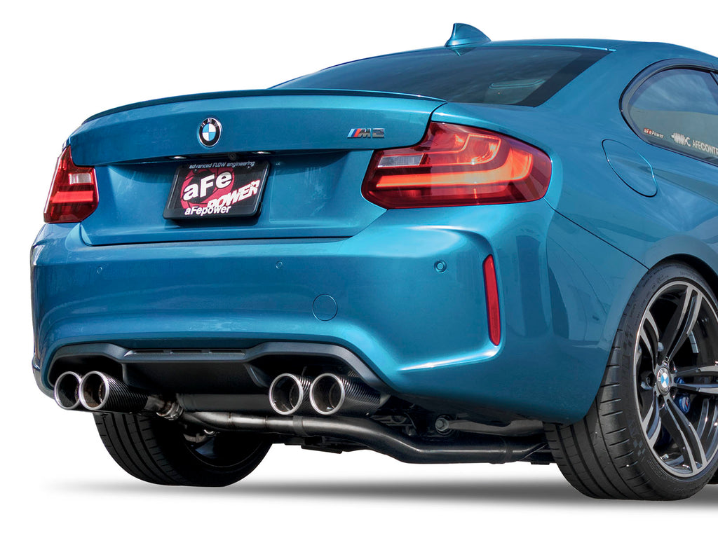 aFe MACHForce XP 3in - 2 1/2in Axle Back 304SS Exhaust w/ Carbon Fiber Tips 16-17 BMW M2 (f87)-dsg-performance-canada
