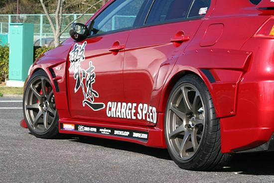 Chargespeed 20mm D-1 Style Blister Wide Rear Fenders FRP 4PC - Evo X-dsg-performance-canada