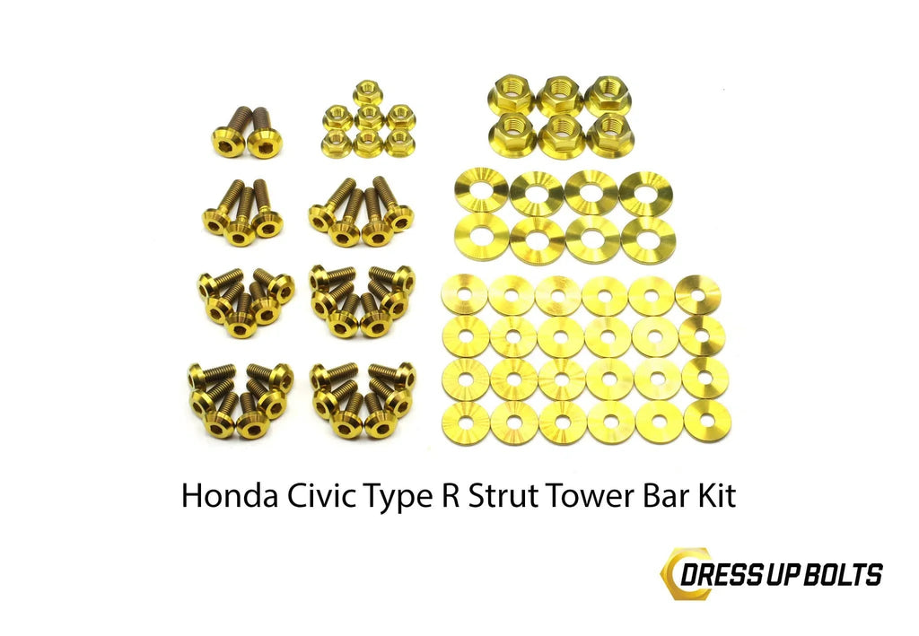 Dress Up Bolts Stage 2 Titanium Hardware Engine Bay Kit - Honda Civic Type R (2017-2021)-dsg-performance-canada