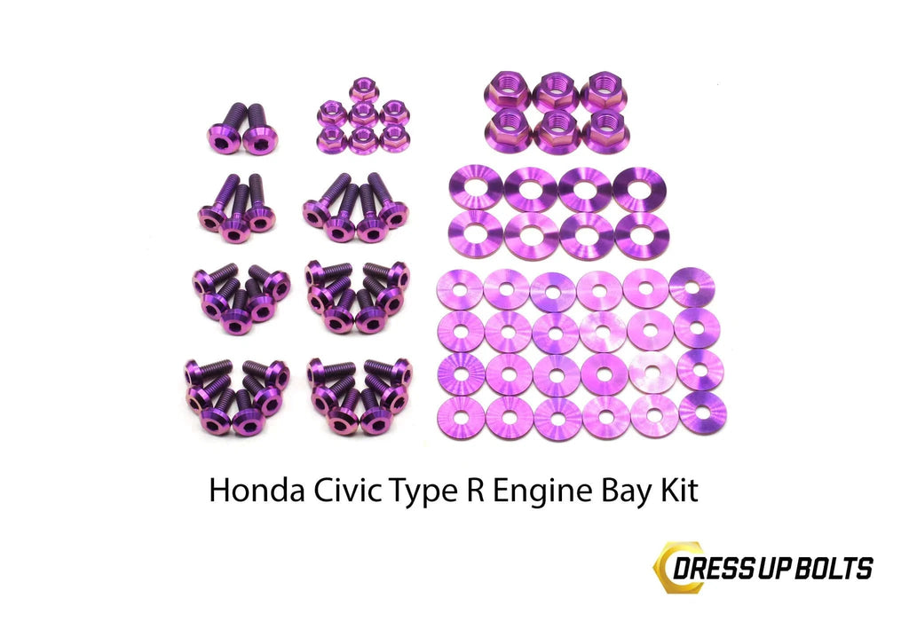 Dress Up Bolts Stage 2 Titanium Hardware Engine Bay Kit - Honda Civic Type R (2017-2021)-dsg-performance-canada