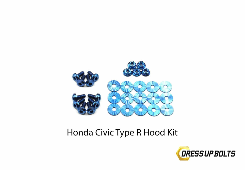 Dress Up Bolts Titanium Hardware Hood Kit - Honda Civic Type R (2017-2021)-dsg-performance-canada