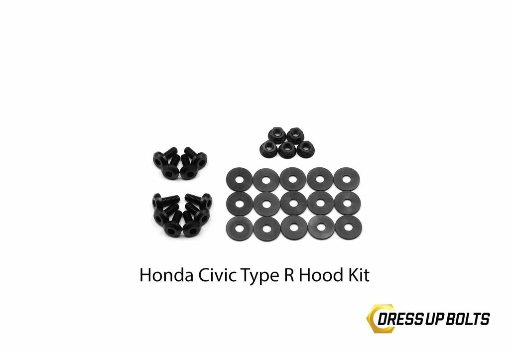 Dress Up Bolts Titanium Hardware Hood Kit - Honda Civic Type R (2017-2021)-dsg-performance-canada