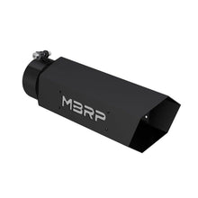 Load image into Gallery viewer, MBRP Universal Hex Tip 4in Inlet 16in Length w/ Logo - Black Coated-dsg-performance-canada