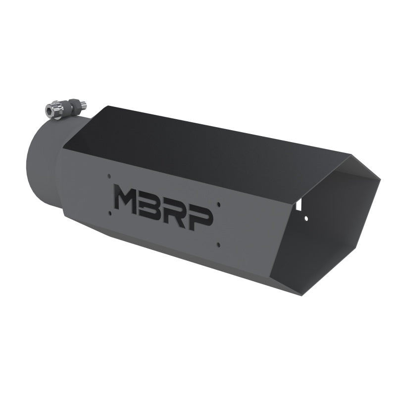 MBRP Universal Hex Tip 4in Inlet 16in Length w/o Logo - Black Coated-dsg-performance-canada