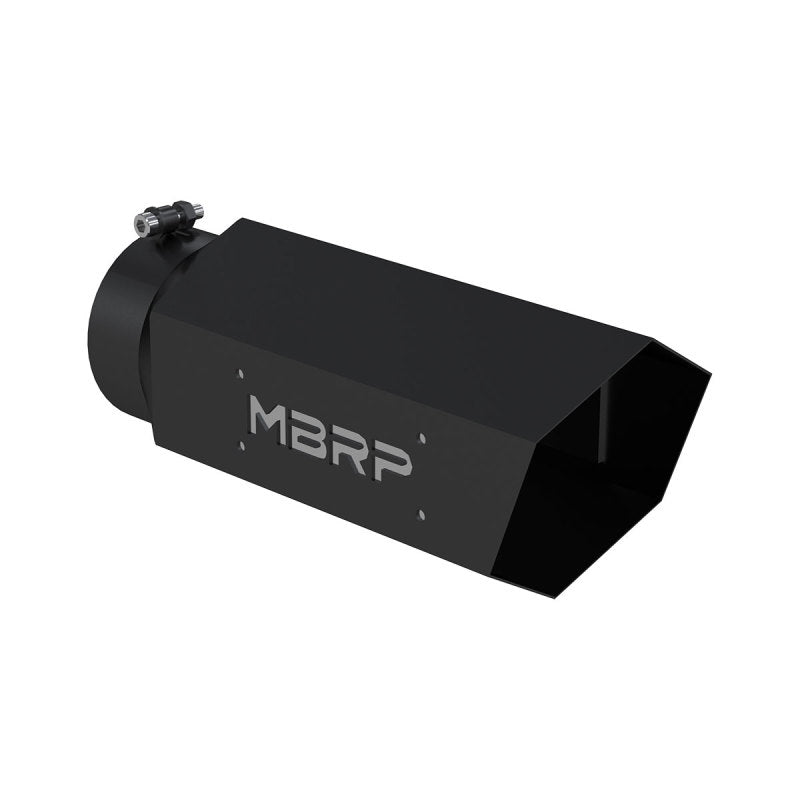 MBRP Universal Hex Tip 5in Inlet 16in Length w/ Logo - Black Coated-dsg-performance-canada