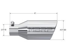Load image into Gallery viewer, MBRP Universal Tip 4.5 O.D. Angle Rolled End 2.5 Inlet 11in Length - T304-dsg-performance-canada