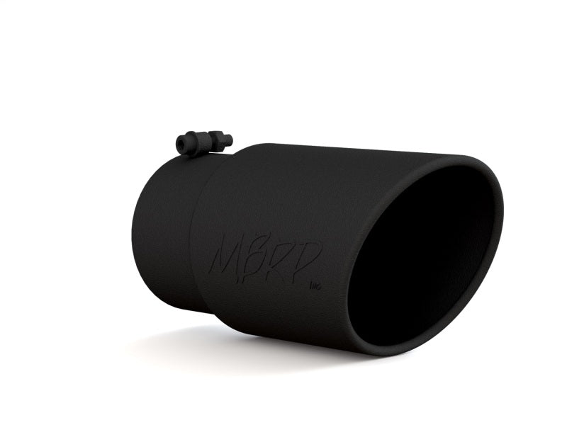 MBRP Universal Tip 6in O.D. Angled Rolled End 5 inlet 12 length - Black Finish-dsg-performance-canada